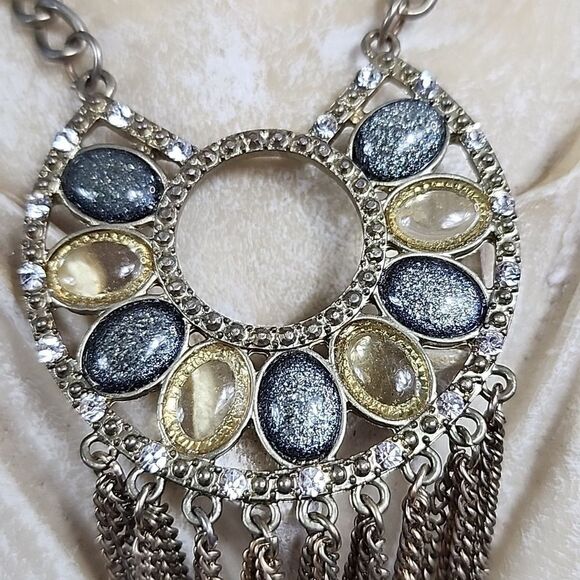 18" Fringed Metal Chain Necklace - Picture 3 of 7